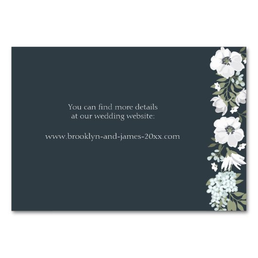 Blumenzettel Tischnummer (Rückseite)