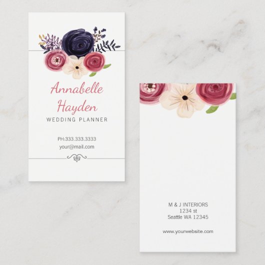 Blumenzettel Visitenkarte (Vorne/Hinten)