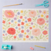 Blumenzettel - Weißfarbenpapier Seidenpapier (Basteln)