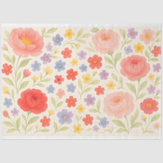 Blumenzettel - Weißfarbenpapier Seidenpapier