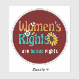 Blumenzettel zu den Menschenrechten der Frauen Aufkleber