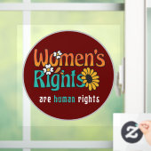 Blumenzettel zu den Menschenrechten der Frauen Fensteraufkleber (Zuhause)