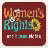 Blumenzettel zu den Menschenrechten der Frauen Rechteckiger Pappuntersetzer (Vorderseite)