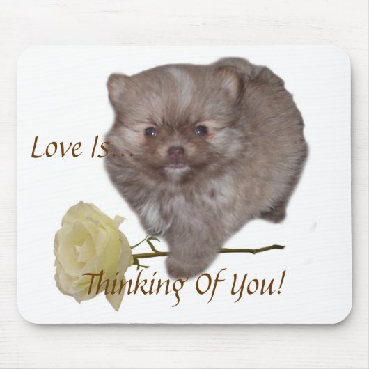 Blumenzeus-Spitz-Liebe denkt an Sie! Mousepad (Vorne)