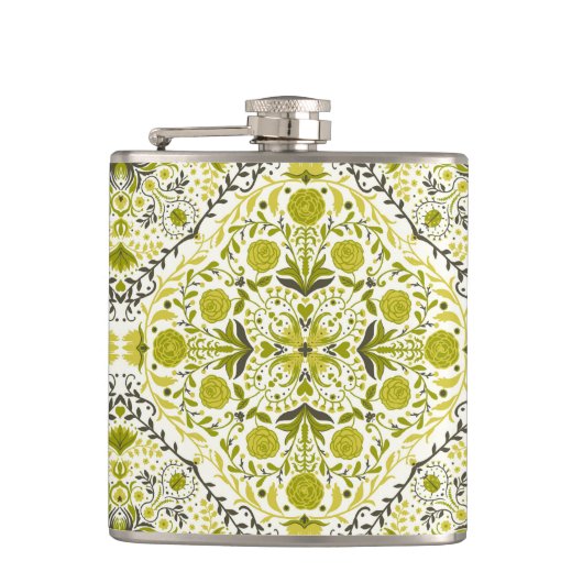 Blumenziegel in grün flachmann (Vorderseite)