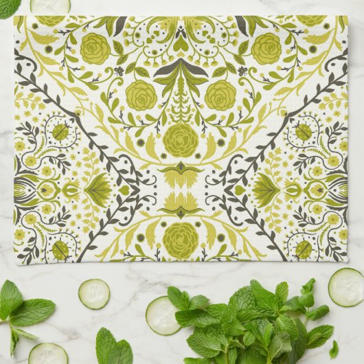 Blumenziegel in grün geschirrtuch (Gefaltet)