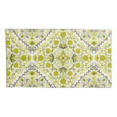 Blumenziegel in grün kissenbezug (Rückseite-Rechts)