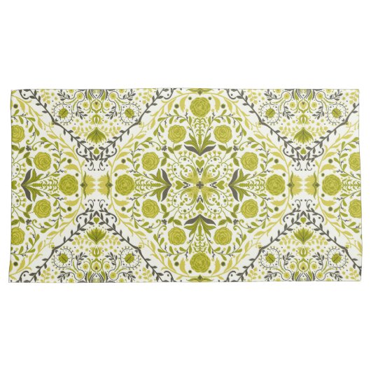 Blumenziegel in grün kissenbezug (Vorderseite-Rechts)