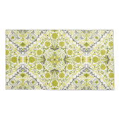 Blumenziegel in grün kissenbezug (Rückseite-Links)