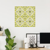 Blumenziegel in grün poster (Heimbüro)