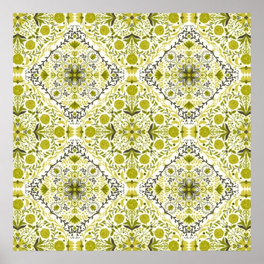 Blumenziegel in grün poster (Vorne)