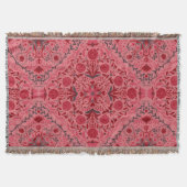 Blumenziegel in Rot und Wassermelone in Rosa Decke (Vorderseite)