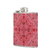 Blumenziegel in Rot und Wassermelone in Rosa Flachmann (Links)