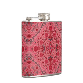 Blumenziegel in Rot und Wassermelone in Rosa Flachmann (Rechts)