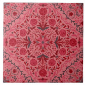 Blumenziegel in Rot und Wassermelone in Rosa Fliese (Vorderseite)