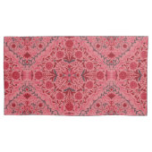 Blumenziegel in Rot und Wassermelone in Rosa Kissenbezug (Vorderseite-Links)