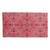 Blumenziegel in Rot und Wassermelone in Rosa Kissenbezug (Rückseite-Rechts)