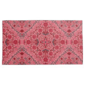 Blumenziegel in Rot und Wassermelone in Rosa Kissenbezug (Vorderseite-Rechts)