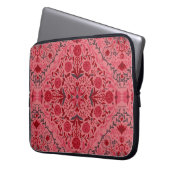 Blumenziegel in Rot und Wassermelone in Rosa Laptopschutzhülle (Vorderseite Links)