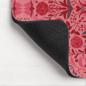 Blumenziegel in Rot und Wassermelone in Rosa Mousepad (Ecke)