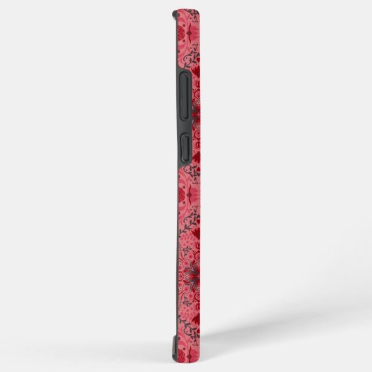 Blumenziegel in Rot und Wassermelone in Rosa Samsung Galaxy Hülle (Rechte Seite)