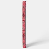 Blumenziegel in Rot und Wassermelone in Rosa Samsung Galaxy Hülle (Linke Seite)