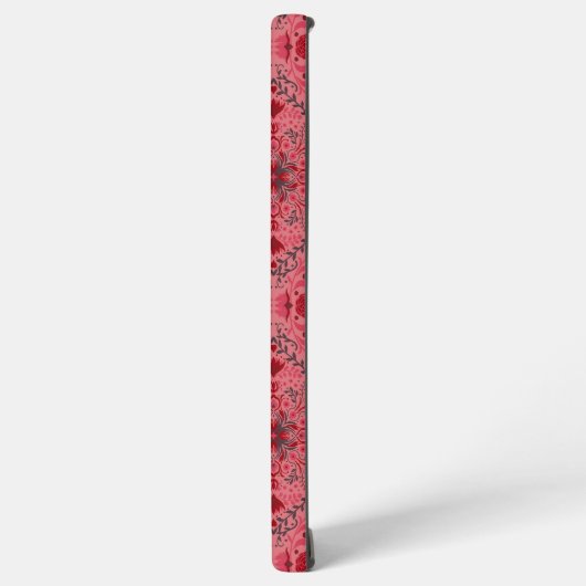 Blumenziegel in Rot und Wassermelone in Rosa Samsung Galaxy Hülle (Linke Seite)