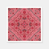 Blumenziegel in Rot und Wassermelone in Rosa Serviette (Vorderseite)