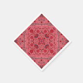 Blumenziegel in Rot und Wassermelone in Rosa Serviette (Ecke)