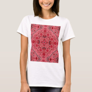 Blumenziegel in Rot und Wassermelone in Rosa T-Shirt