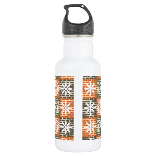 Blumenziegelmuster Trinkflasche (Rückseite)