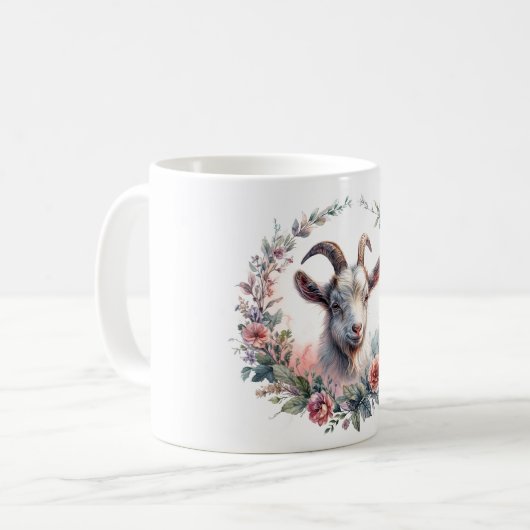 Blumenziegenportrait Kaffeetasse (Vorderseite Links)