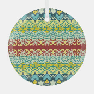 Blumenzierkunst: Nahtloses Vintages Design Ornament Aus Glas