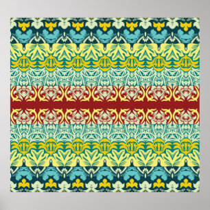 Blumenzierkunst: Nahtloses Vintages Design Poster