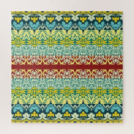 Blumenzierkunst: Nahtloses Vintages Design Puzzle (Vertikal)