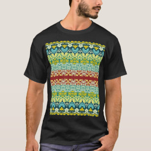 Blumenzierkunst: Nahtloses Vintages Design T-Shirt