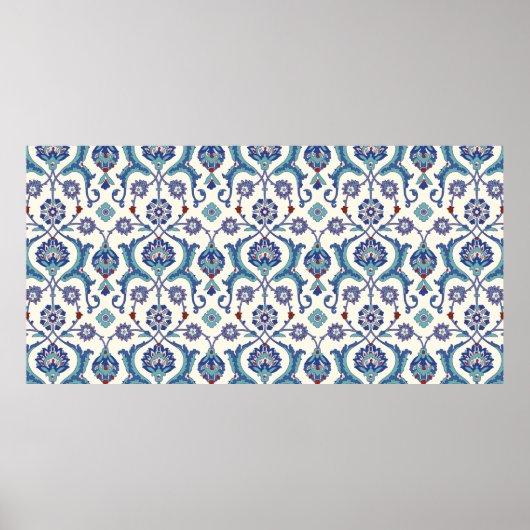 Blumenziermuster. Traditionelle arabische Naht Poster (Vorne)