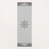 Blumenzierrad und Schiffsmalerrad auf leicht silbe Yogamatte (Vorderseite)