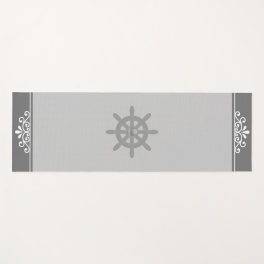 Blumenzierrad und Schiffsmalerrad auf leicht silbe Yogamatte (Vorderseite (Horizontal))