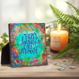 Blumenzitat Inspiration Fotoplatte