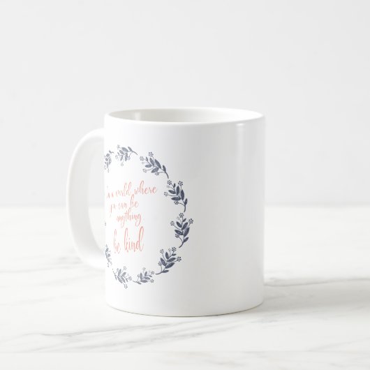 Blumenzitat mit Inspiration Kaffeetasse (Vorderseite Links)