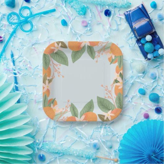 Blumenzitrus-Brautparty Papier Teller (Party)