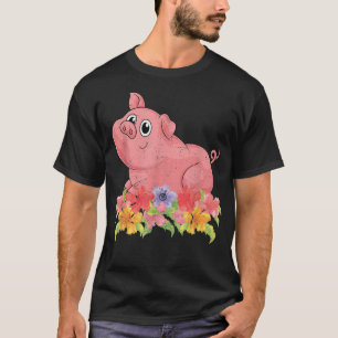 Blumenzucht Tierischer Bauer Tiere Blume Schweinef T-Shirt