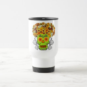 Blumenzucker Schädel Reisebecher