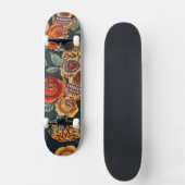Blumenzucker-Schädel-Shirt, Tag der Toten Skateboard (Vorderseite)