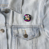 Blumenzucker-Schädel und Schmetterlinge Button (Beispiel)