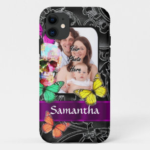 Blumenzucker-Schädel und Schmetterlinge Case-Mate iPhone Hülle