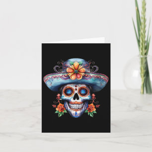 Blumenzucker-Schädeltag der Toten Dia de Muertos Karte