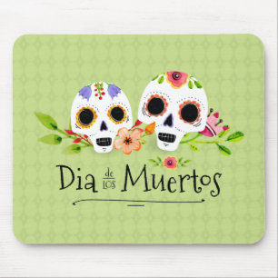 Blumenzucker Skulls Dia de Muertos   Mousepad