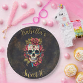 Blumenzuckercreme Süße 16 Geburtstag Pappteller (Party)